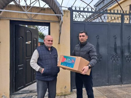 Yevlaxda Novruz Bayramı münasibətilə Şəhid ailələrinə bayram sovqatı aparılıb
