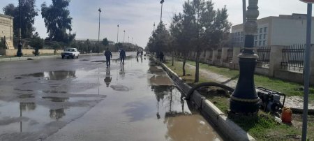 Yağan yağış nəticəsində Yevlax küçələrində qrunt suları yaranıb. Tədbirlər görülür...
